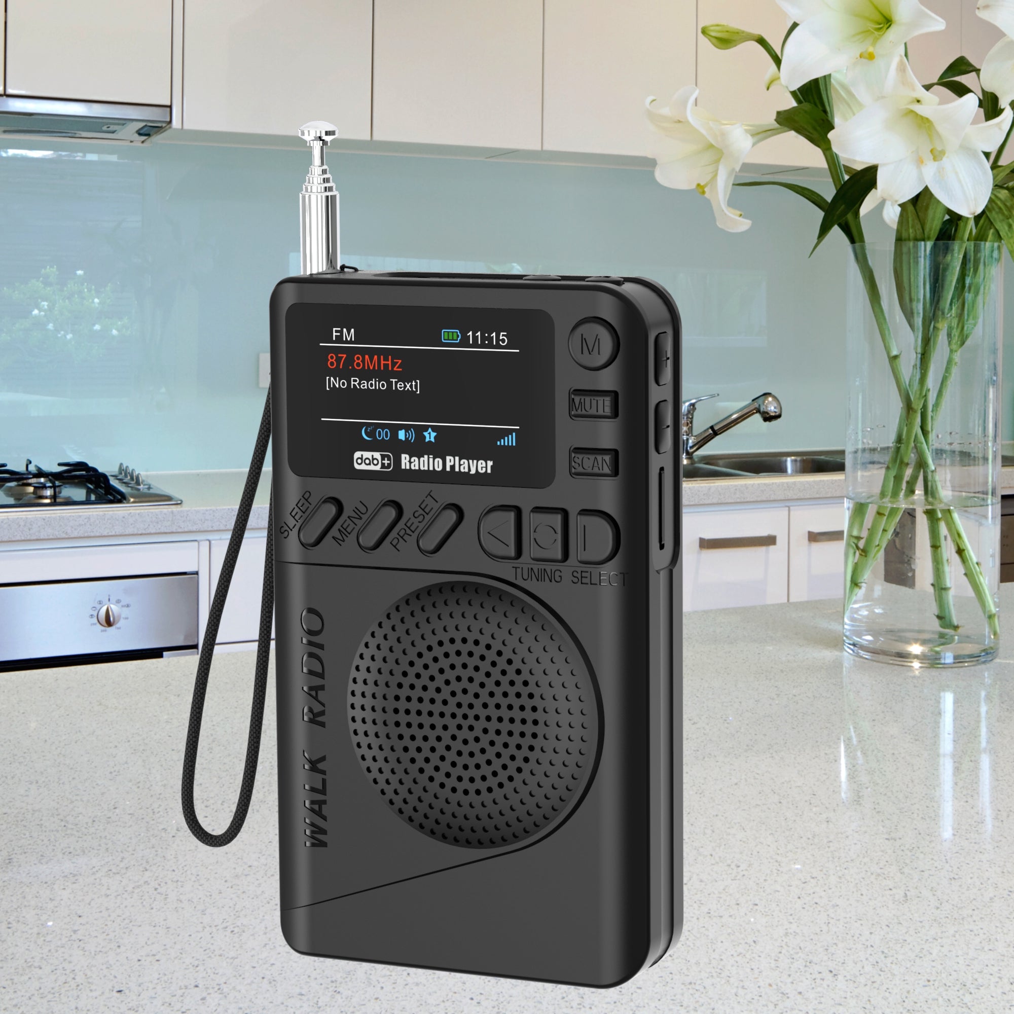 Mini DAB+ Taschenradio mit LED Display und Lautsprecher