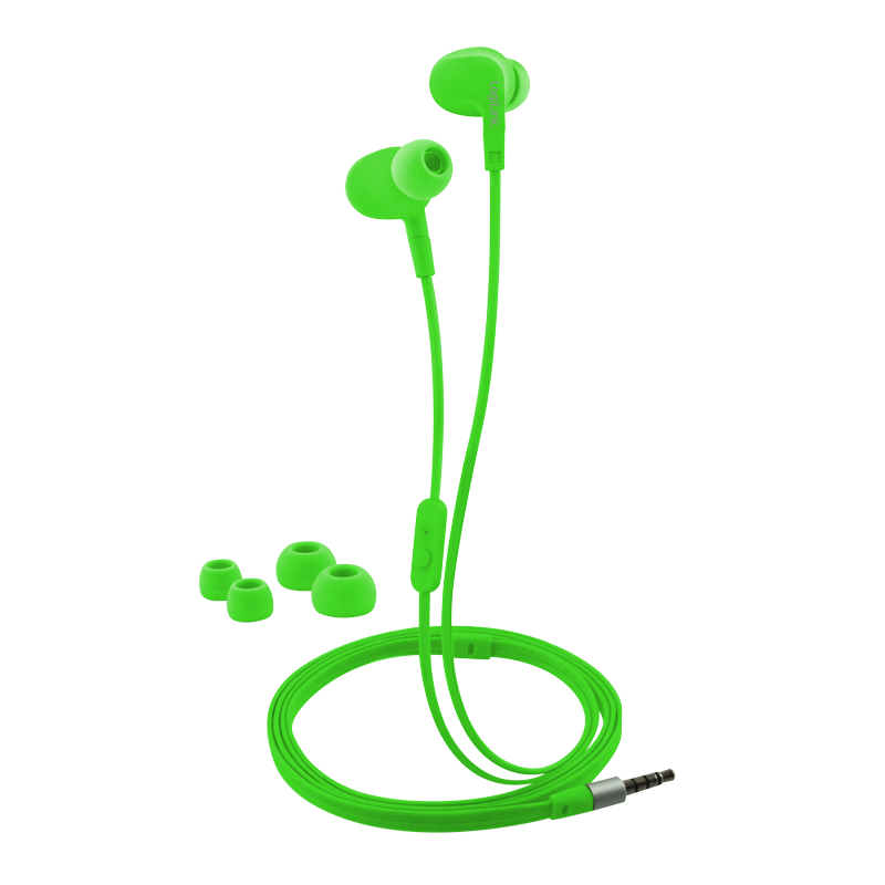LogiLink 3,5mm Kopfhörer Headset wassergeschütztes (IPX6) Stereo In-Ear Grün/Grau Klinke