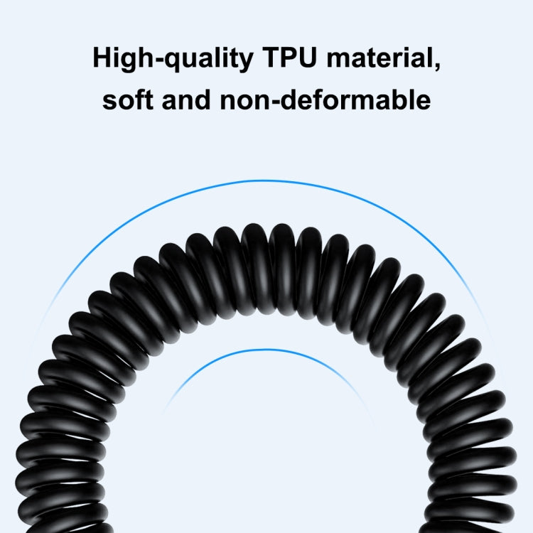 1,5 m 5 A USB-C/Typ-C auf USB-C/Typ-C einziehbares Spiral-PD-Schnellladekabel