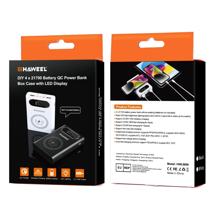 Powerbank mit Kabelloser Schnellladung 15W, auswechselbare Akkus