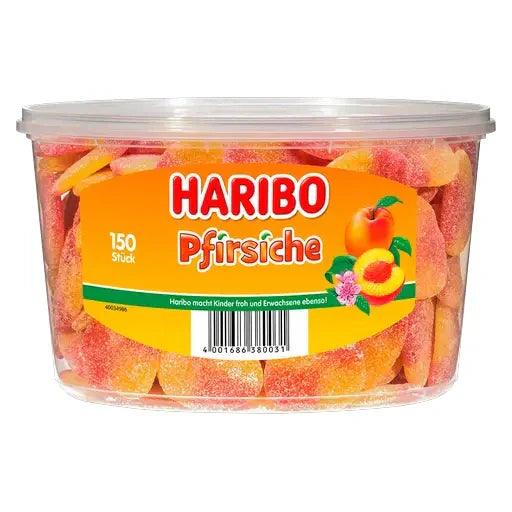 Haribo Pfirsiche 150 Stück in der Dose