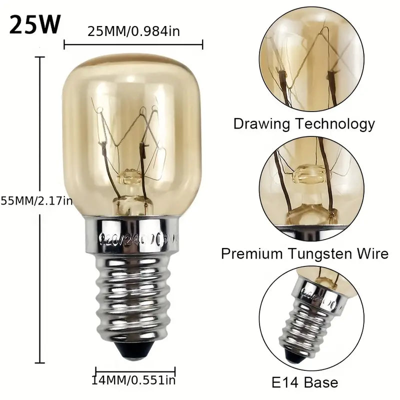 Haushaltsbirne 25Watt für Ofen, Mikrowellen, Lavalampen