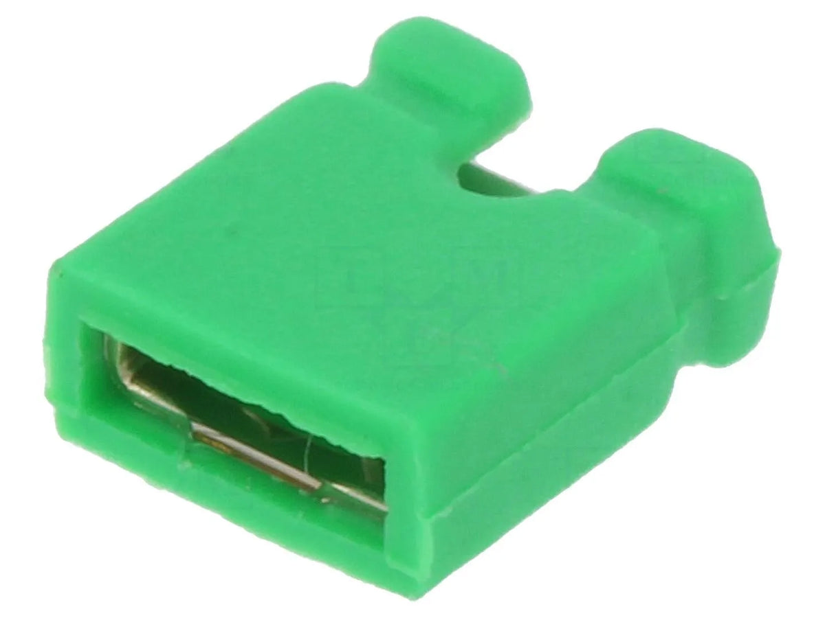 Jumper, kurze Ausführung, geöffnet, RM 2,54 mm, grün