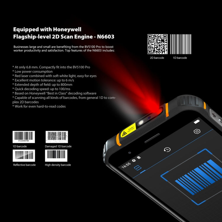 Blackview BV5100 Pro Rugged Phone mit Scannerfunktion, 4GB+128GB