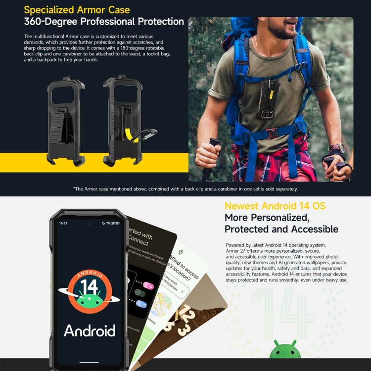 Ulefone Armor 27, 12 GB + 256 GB, Nachtsicht, 10600 mAh