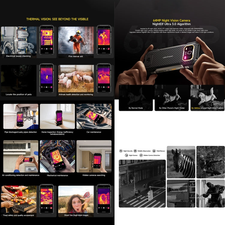 Ulefone Armor 27T 12 GB + 256 GB, Wärmebildkamera, Nachtsicht