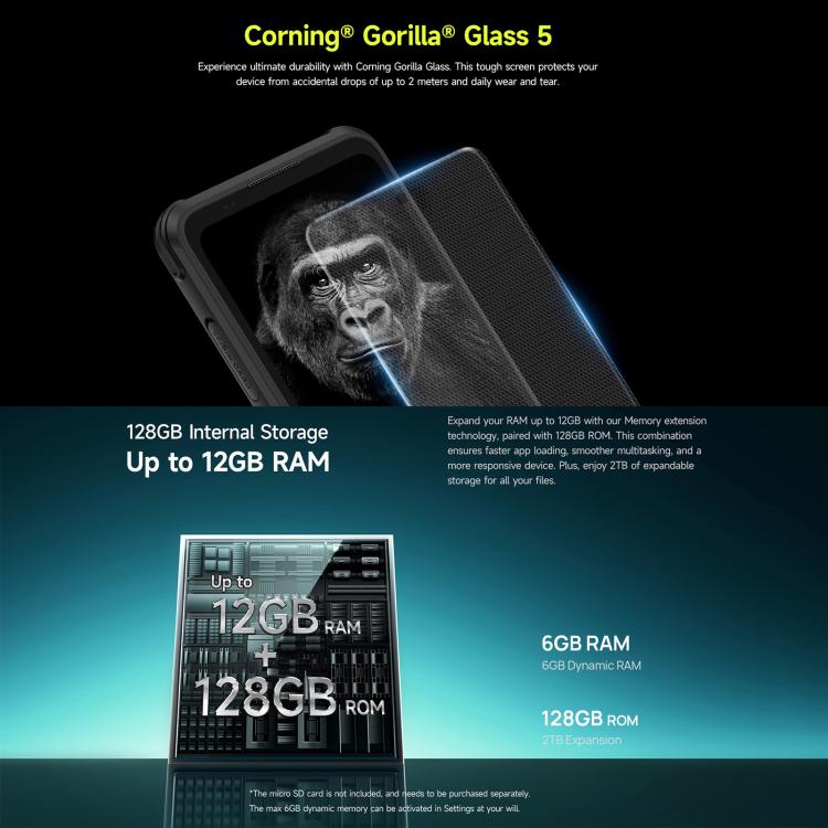 Ulefone Armor X31, 6 GB + 128 GB, Nachtsicht, IP68/IP69K Robustes Telefon, 6,56 Zoll Android 14 MediaTek Helio G91 Octa Core, Netzwerk: 4G, NFC, OTG