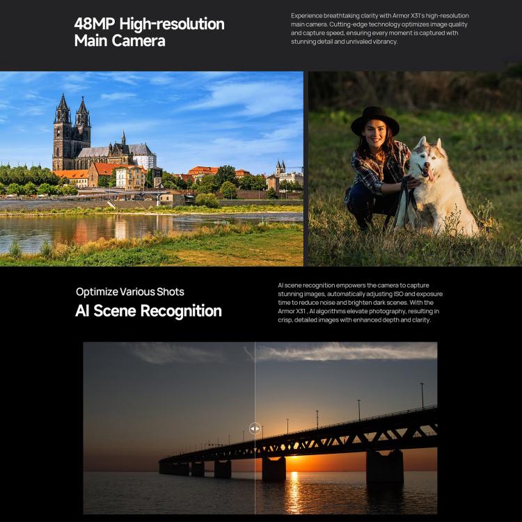 Ulefone Armor X31, 6 GB + 128 GB, Nachtsicht, IP68/IP69K Robustes Telefon, 6,56 Zoll Android 14 MediaTek Helio G91 Octa Core, Netzwerk: 4G, NFC, OTG