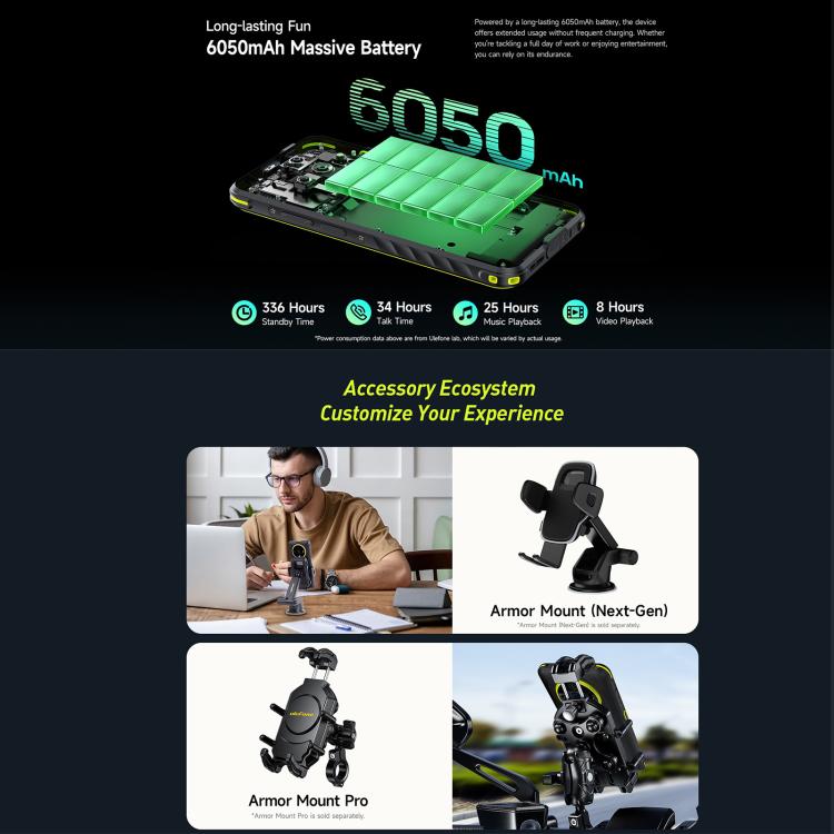 Ulefone Armor X31, 6 GB + 128 GB, Nachtsicht, IP68/IP69K Robustes Telefon, 6,56 Zoll Android 14 MediaTek Helio G91 Octa Core, Netzwerk: 4G, NFC, OTG