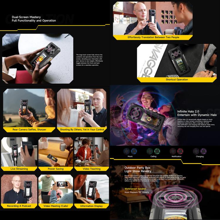 Ulefone Armor 30 Pro, 16 GB + 512 GB, Nachtsicht Dual Display