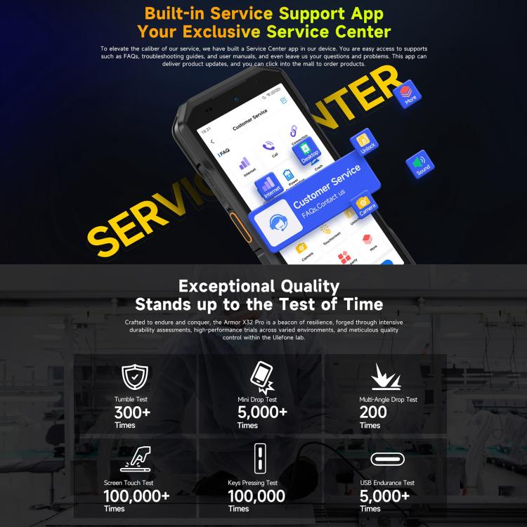 Ulefone Armor X32 Pro 5G, 8 GB + 256 GB, Nachtsicht, IP68/IP69K