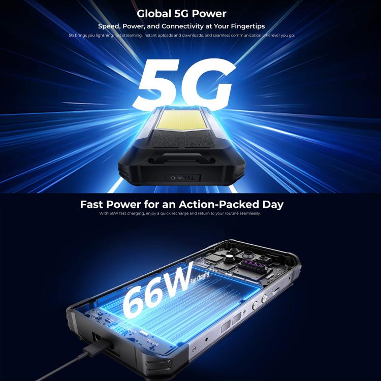 Oukitel WP100 TITAN 5G Projector Rugged Phone, 16GB+512GB, 200MP Camera, Fingerprint Identification, 6.8 inch Android 14 MediaTek Dimensity 7300 Octa Core, NFC, OTG, Network: 5G