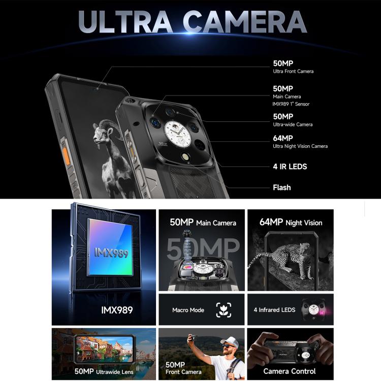 Ulefone Armor 28 Pro Rugged Phone, 16GB+512GB, Night Vision, 10600mAh, Android 15, 5G, NFC