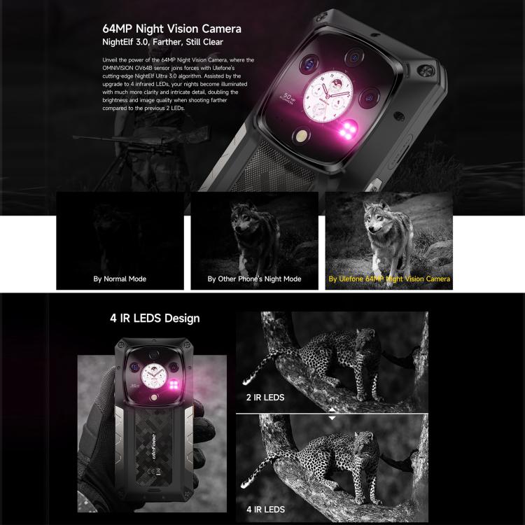 Ulefone Armor 28 Pro Rugged Phone, 16GB+512GB, Night Vision, 10600mAh, Android 15, 5G, NFC