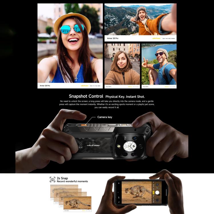 Ulefone Armor 28 Pro Rugged Phone, 16GB+512GB, Night Vision, 10600mAh, Android 15, 5G, NFC