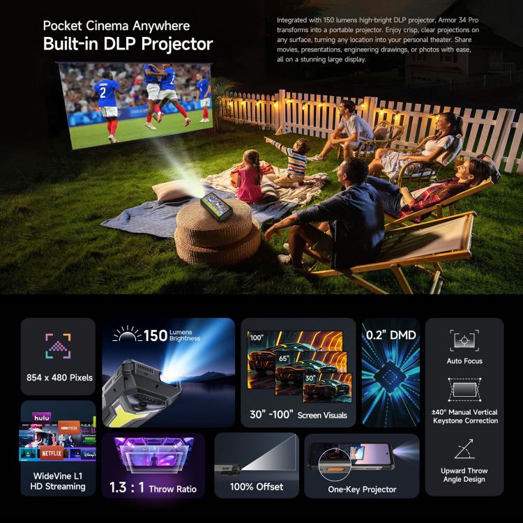 Ulefone Armor 34 Pro, 16GB+512GB, Night Vision, IP68/IP69K 6.95 inch Android 15