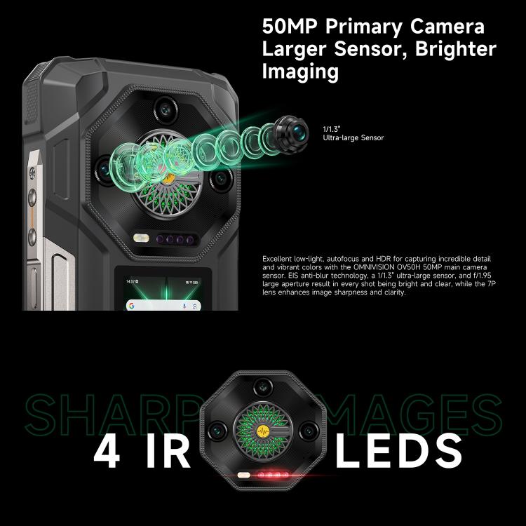 Ulefone Armor 33 Pro 16GB+512GB, Night Vision, 6.95 inch + 3.4 inch Dual Screen