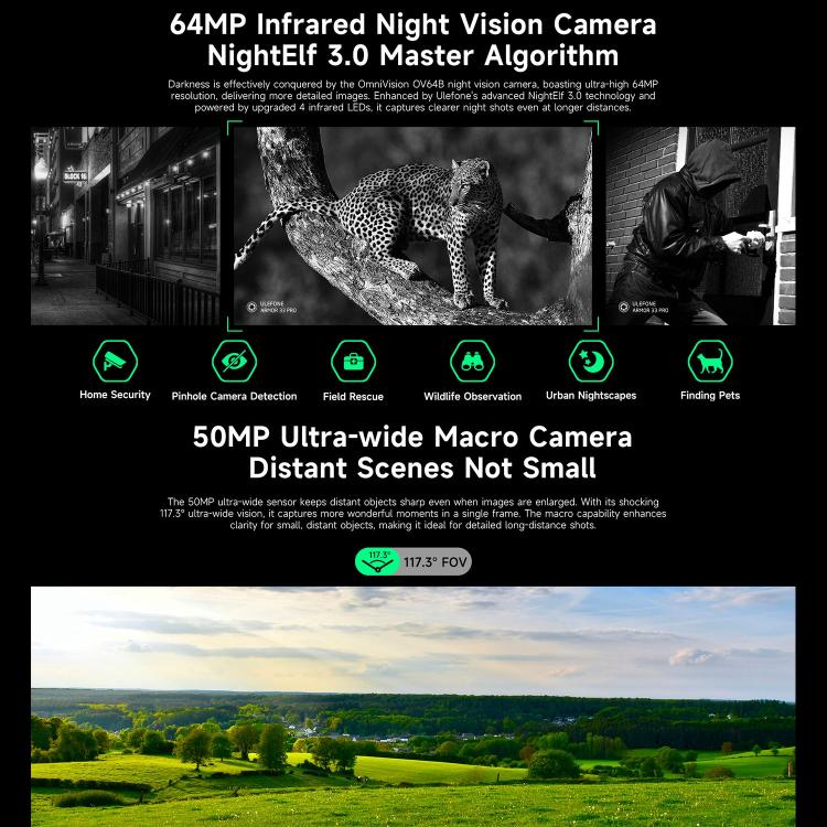 Ulefone Armor 33 Pro 16GB+512GB, Night Vision, 6.95 inch + 3.4 inch Dual Screen