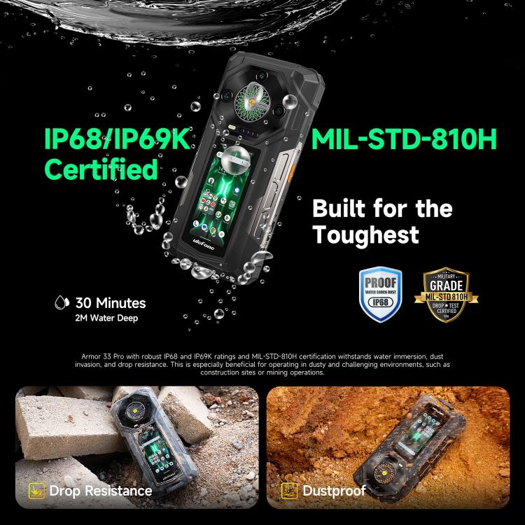 Ulefone Armor 33 Pro 16GB+512GB, Night Vision, 6.95 inch + 3.4 inch Dual Screen