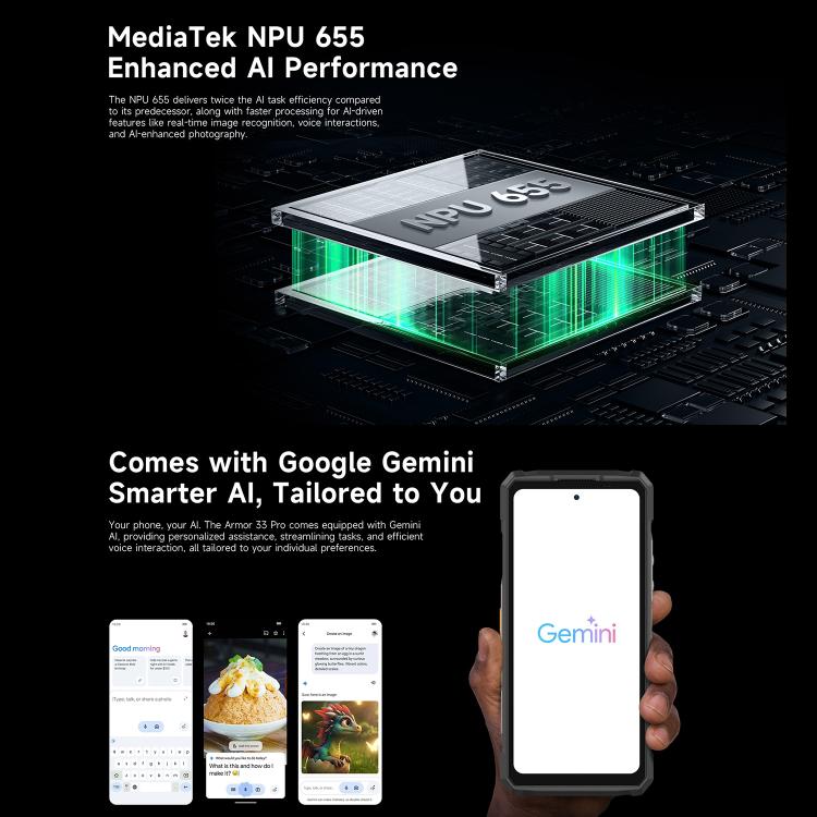 Ulefone Armor 33 Pro 16GB+512GB, Night Vision, 6.95 inch + 3.4 inch Dual Screen