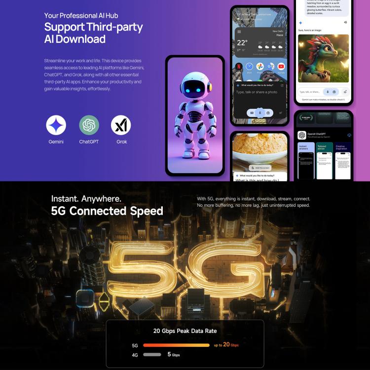 Ulefone Armor 34+, 16GB+512GB, Night Vision, IP68/IP69K, 6.95 inch Android 15 MediaTek Dimensity 7400X Octa Core