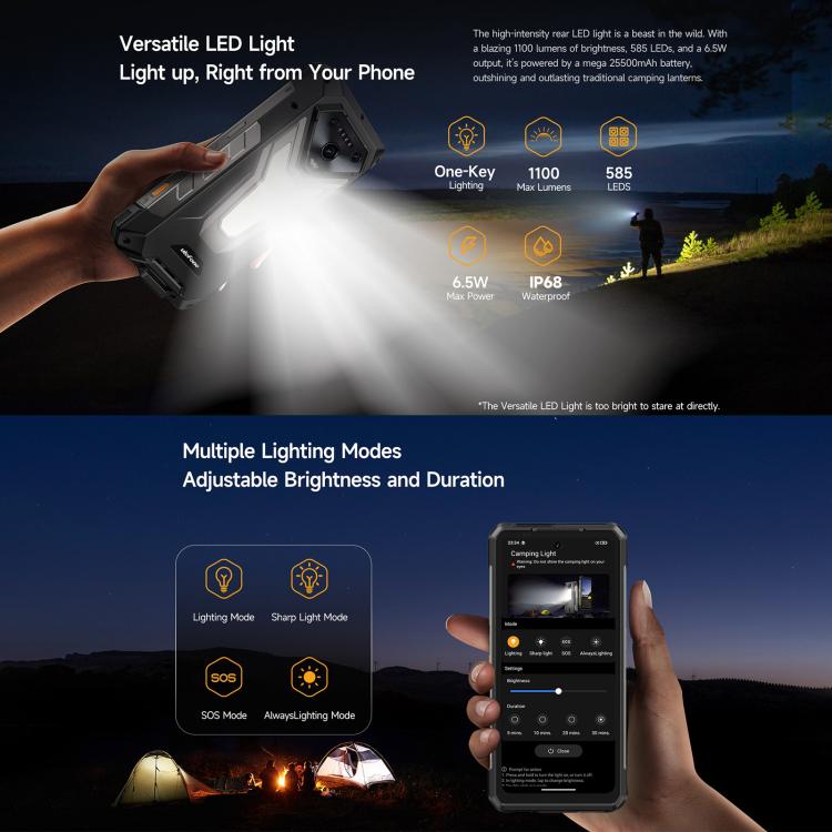 Ulefone Armor 34+, 16GB+512GB, Night Vision, IP68/IP69K, 6.95 inch Android 15 MediaTek Dimensity 7400X Octa Core