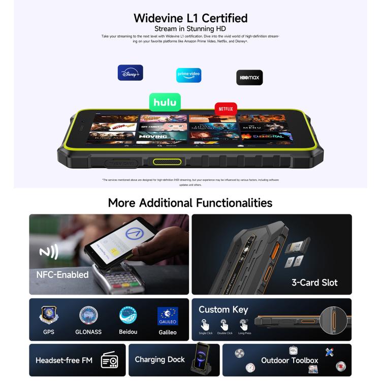 Ulefone RugKing 2 Pro, 4GB+128GB, IP68/IP69K, 5.45" Android 15 Unisoc T7250 Octa Core