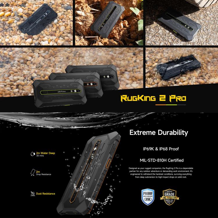 Ulefone RugKing 2 Pro, 4GB+128GB, IP68/IP69K, 5.45" Android 15 Unisoc T7250 Octa Core