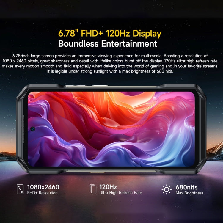 Robustes Ulefone Armor 27 Pro-Telefon, 12 GB + 256 GB, Nachtsicht, 10600 mAh, 6,78 Zoll Android 14 MediaTek Dimensity 6300 Octa Core, Netzwerk: 5G, NFC