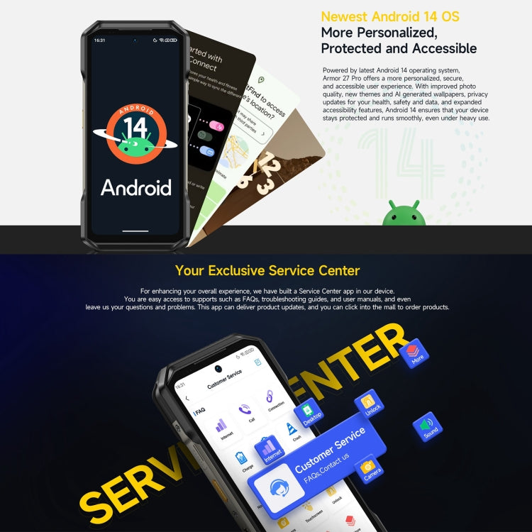 Robustes Ulefone Armor 27 Pro-Telefon, 12 GB + 256 GB, Nachtsicht, 10600 mAh, 6,78 Zoll Android 14 MediaTek Dimensity 6300 Octa Core, Netzwerk: 5G, NFC