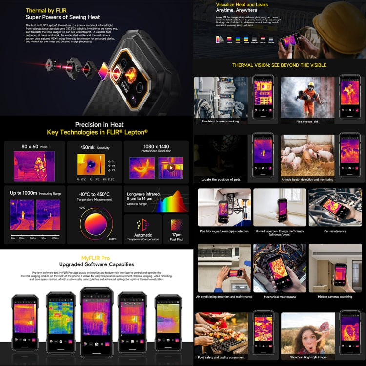 Robustes Ulefone Armor 27T Pro-Telefon, Wärmebildgebung, 12 GB + 256 GB, Nachtsicht, 10600 mAh, 6,78 Zoll Android 14 MediaTek Dimensity 6300 Octa Core, Netzwerk: 5G, NFC, Armor 27T Pro