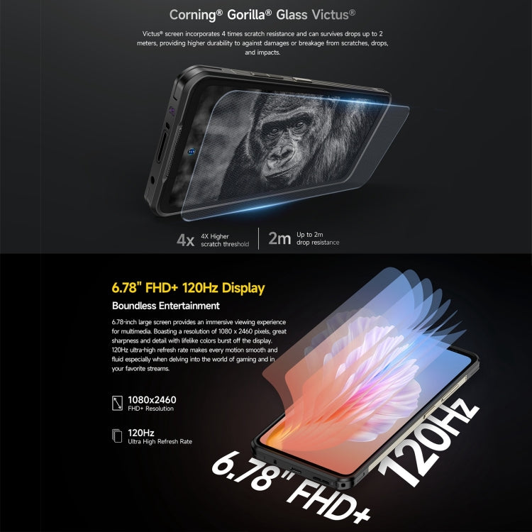 Robustes Ulefone Armor 25T-Telefon, 6 GB + 256 GB, Wärmebildgebung, 6,78 Zoll Android 14 MediaTek Helio G99 Octa Core, Netzwerk: 4G, NFC, OTG