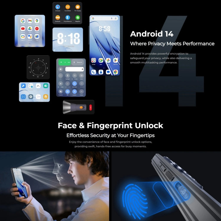 Oukitel WP52 5G Robustes Telefon, 4 GB + 256 GB, 6,6 Zoll Android 14.0 MediaTek Dimensity 6100+ Octa-Core 3,0 GHz, NFC, OTG, Netzwerk: 5G