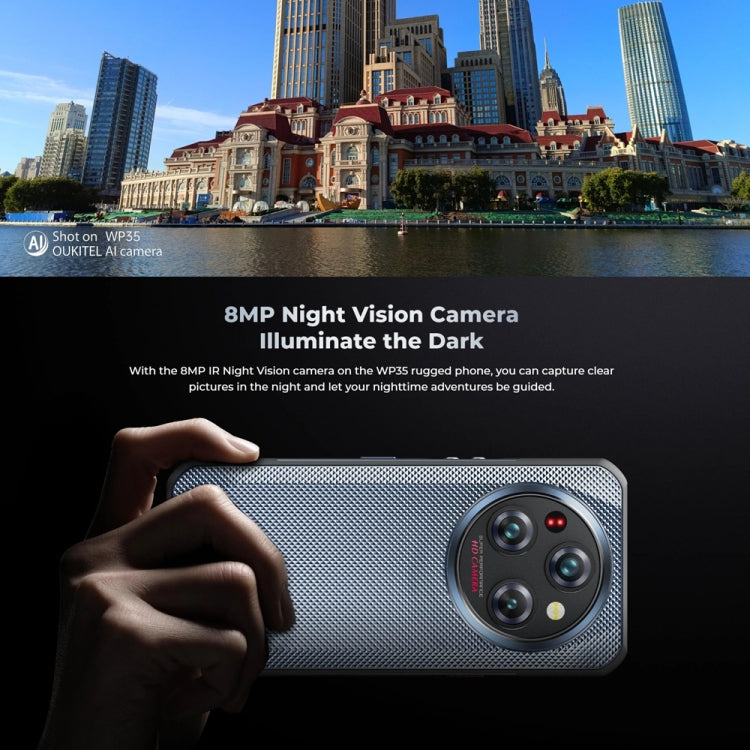 Oukitel WP35 5G Robustes Telefon, 8 GB + 256 GB, IP68/IP69K-Fingerabdruckerkennung, 11000 mAh, 6,6 Zoll MediaTek Dimensity 6100+ Octa Core, NFC, OTG, Netzwerk: 5G