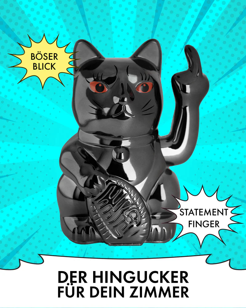 WInkekatze ANGRY CAT - SHINY BLACK - Metallic Optik