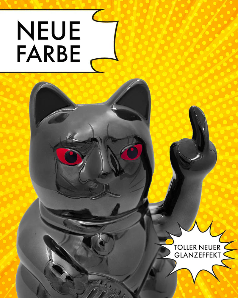 WInkekatze ANGRY CAT - SHINY BLACK - Metallic Optik