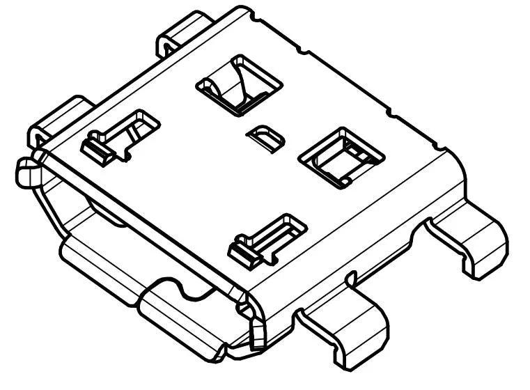 Micro USB Typ B Buchse, 4 Ableiter