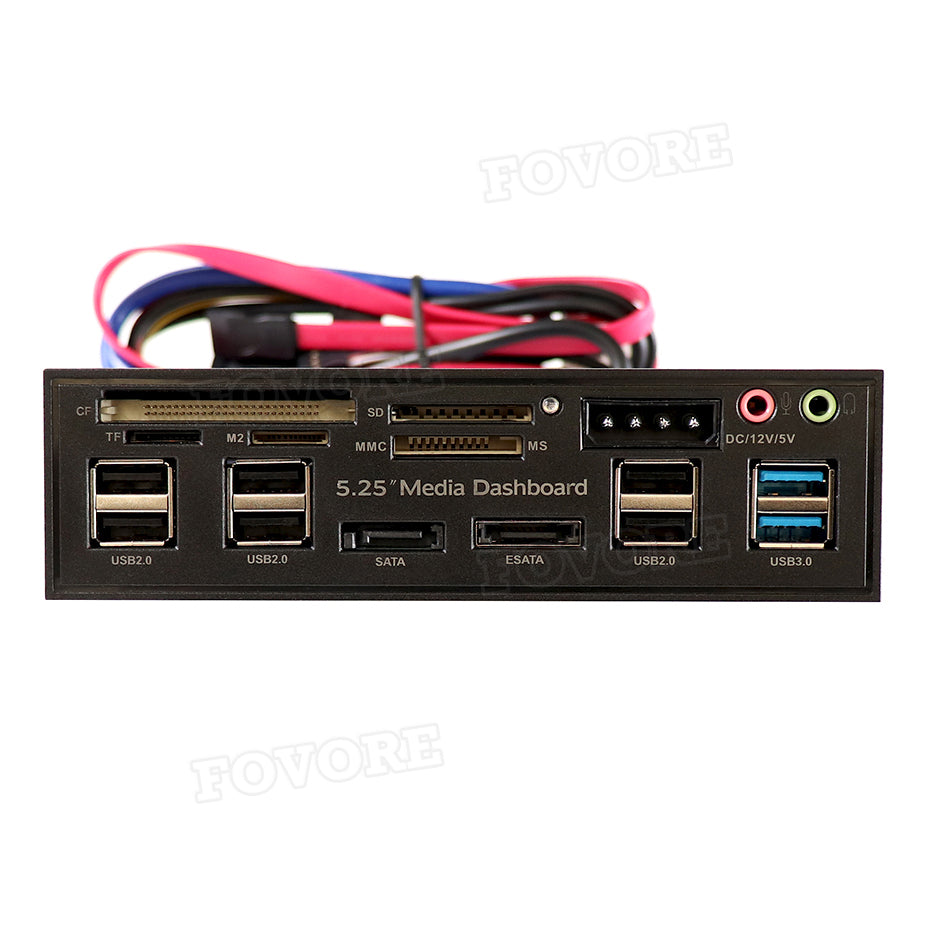 Multifunktion 5.25 "Media Dashboard Kartenleser USB 2,0 USB 3,0 Front Panel