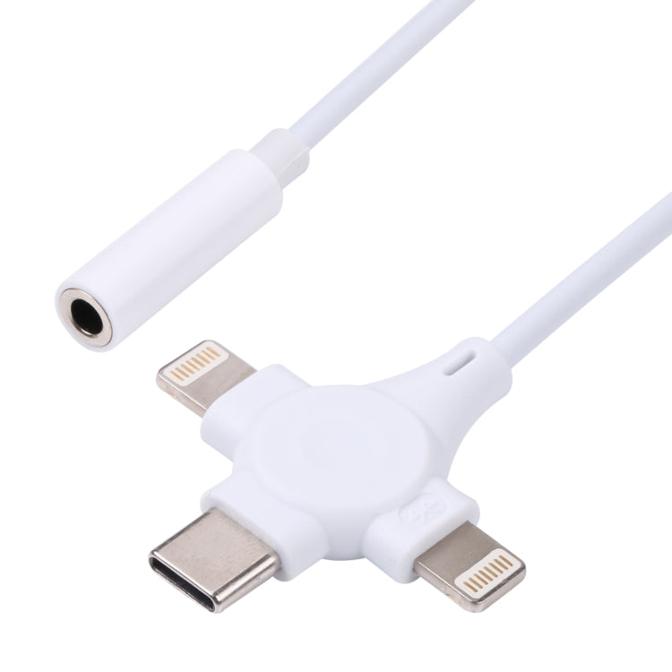 Dual 8-pol + USB-C/Typ-C-Stecker auf 3,5-mm-Buchse für digitales Audio-Adapterkabel