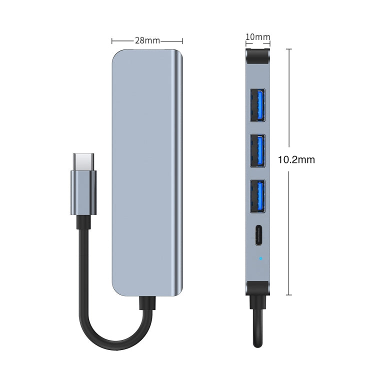 BYL-2301 5-in-1-USB-C/Typ-C-zu-USB-Multifunktions-Dockingstation-HUB-Adapter
