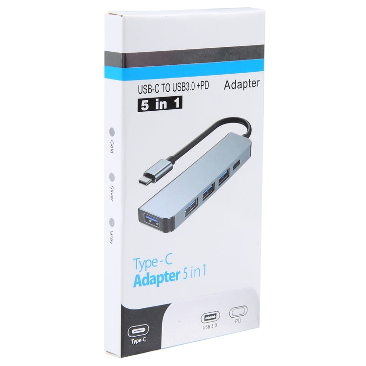 BYL-2301 5-in-1-USB-C/Typ-C-zu-USB-Multifunktions-Dockingstation-HUB-Adapter