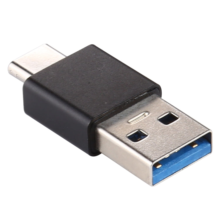 Typ-C / USB-C-Stecker auf USB 3.0-Stecker, Adapter aus Aluminiumlegierung (schwarz)