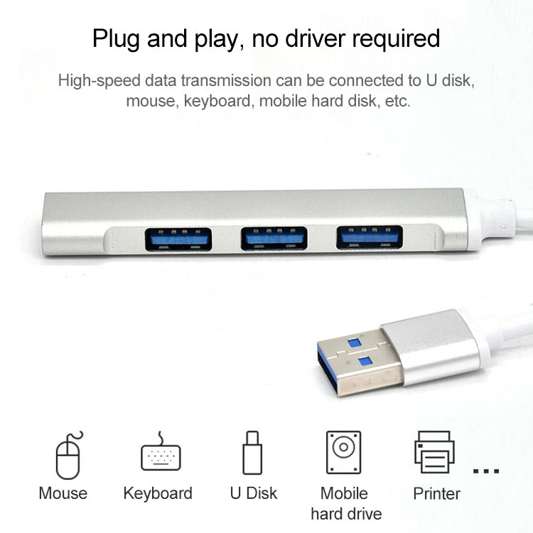 USB 3.0 + 3 x USB 2.0 auf USB 3.0 HUB-Adapter aus Alu