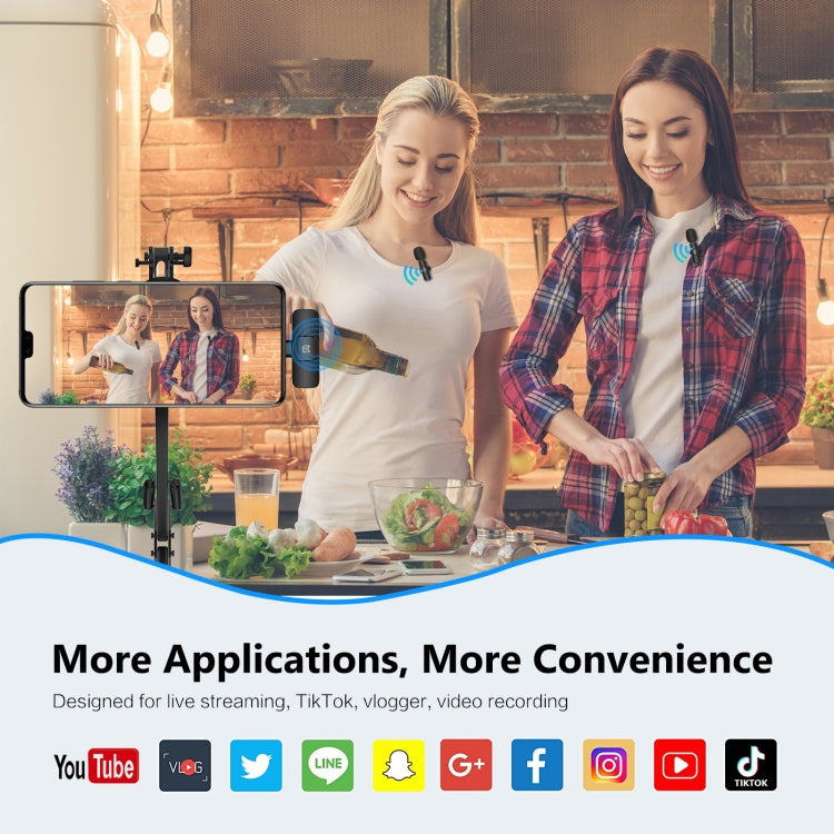 PULUZ kabellose Lavalier-Reverb-Mikrofone mit Rauschunterdrückung für Typ-C-Telefone