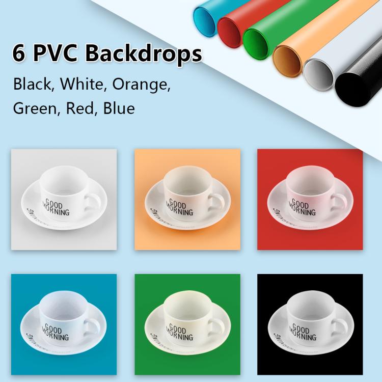 PULUZ 30 cm faltbares, hohes 97 CRI-Ringlicht, Fotobeleuchtung, Studio-Aufnahmezelt, Box-Set mit 6 Hintergrundfarben (Schwarz, Weiß, Orange, Rot, Grün, Blau), aufgeklappte Größe: 30 cm x 30 cm x 30 cm