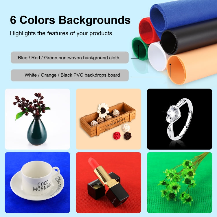 Puluz Fotostudio Tragbar 60x60x60cm Licht Zelt LED 5500k Weißes Licht Dimmbar