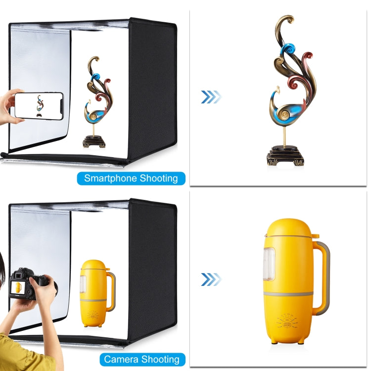 Puluz Fotostudio Tragbar 60x60x60cm Licht Zelt LED 5500k Weißes Licht Dimmbar