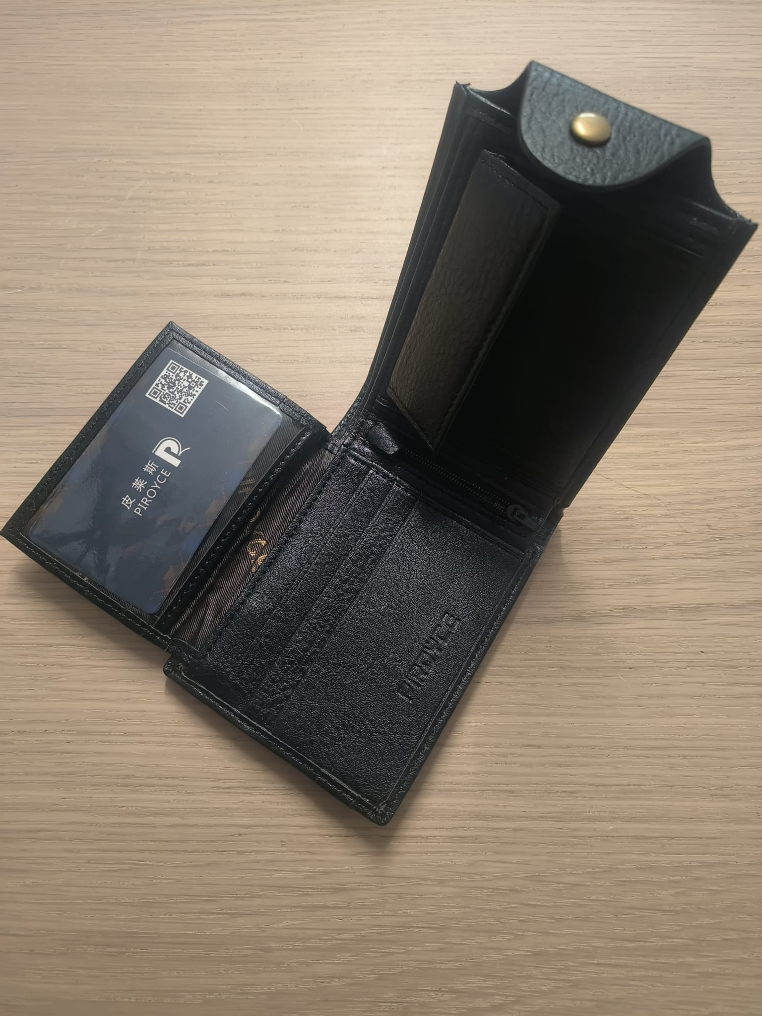 Portemonnaie Piroyce Rindsleder Schwarz