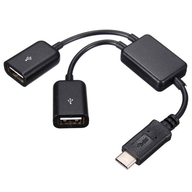 21 cm 2 in 1 USB-C / Typ C 3.1 zu USB 2.0 Datenkabel (Schwarz)