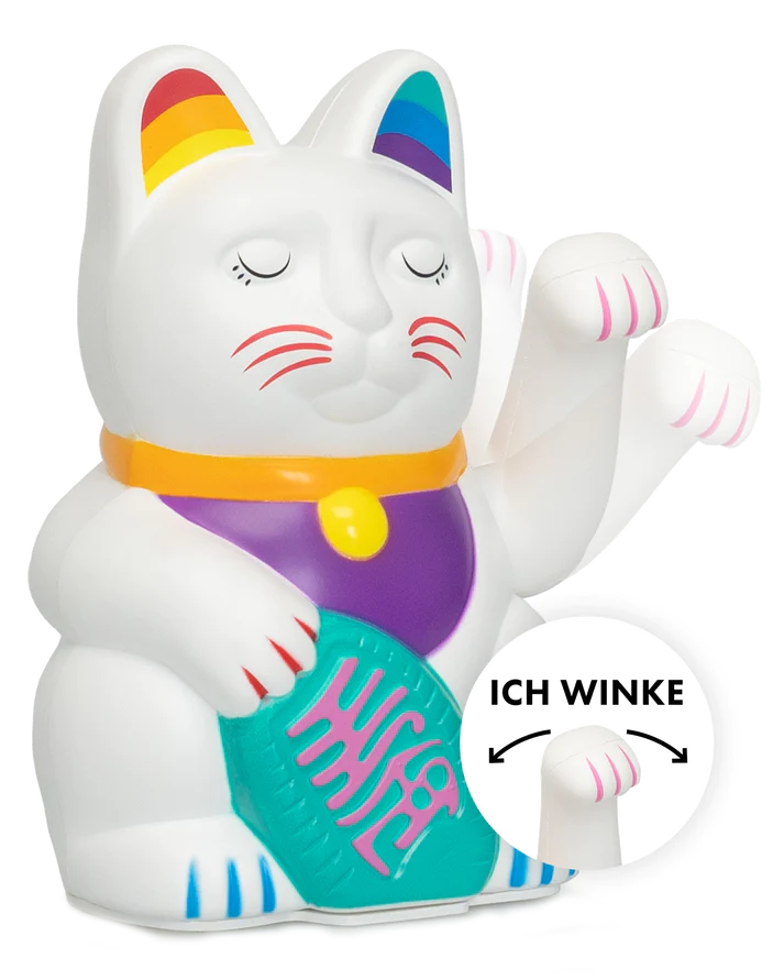 Winkekatze Winkefinger, weiss, 15 cm